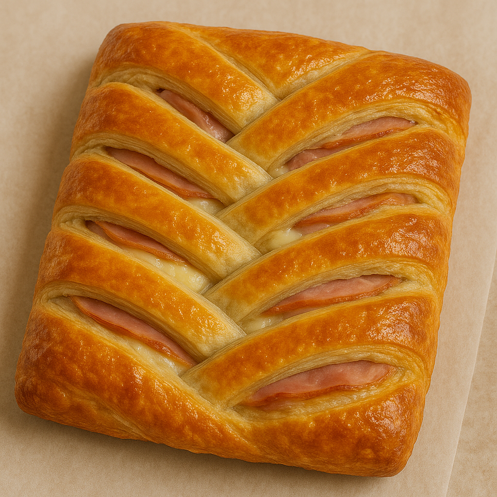 Ham & Swiss Braided Puff Pastry