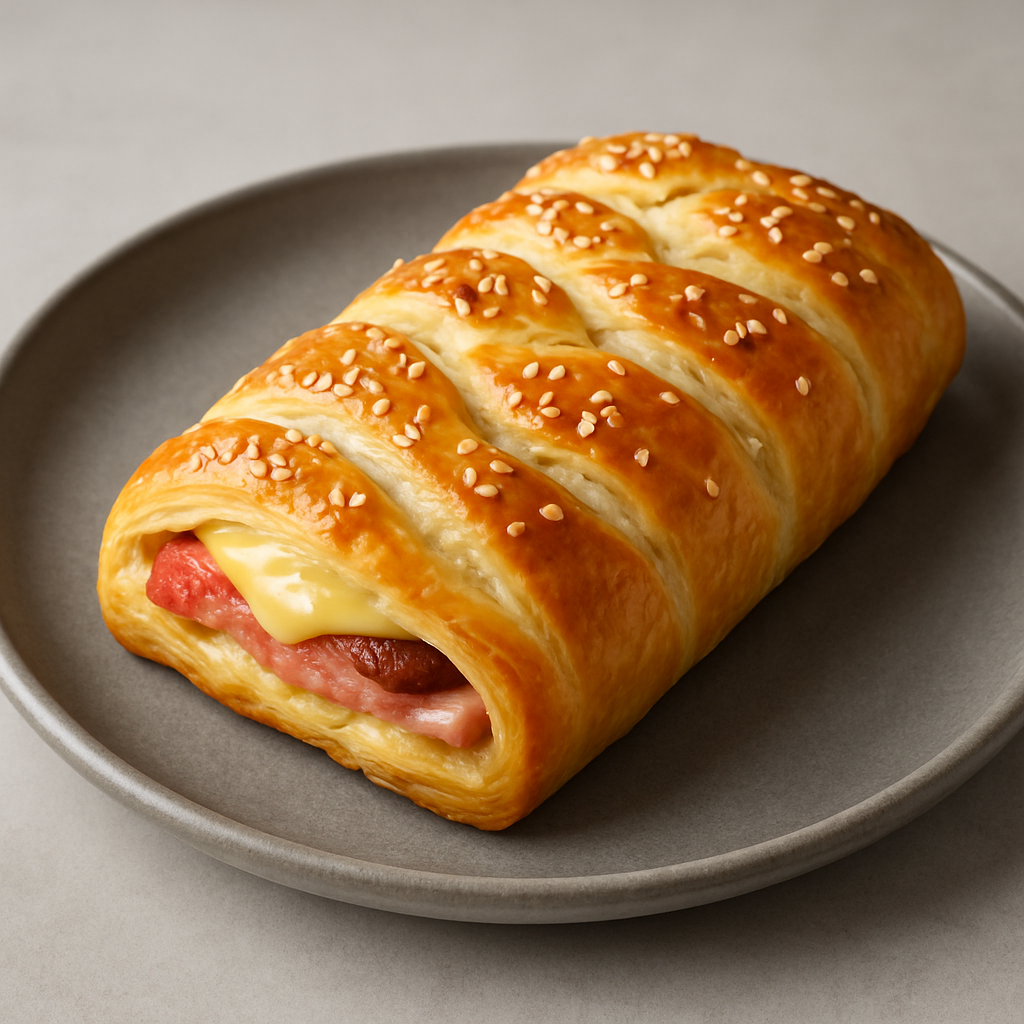 Ham & Swiss Braided Puff Pastry