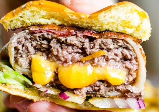 Bacon Wrapped Cheesy Stuffed Burgers