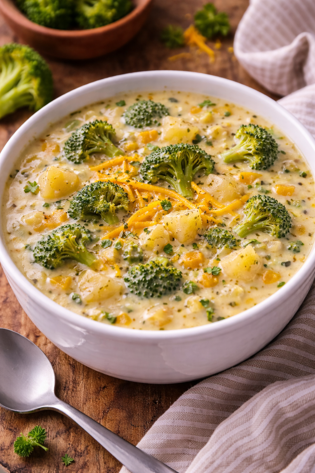 Slow Cooker Cheesy Broccoli Potato Soup