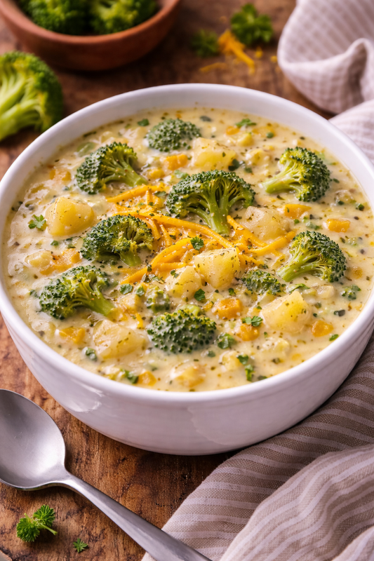 Slow Cooker Cheesy Broccoli Potato Soup