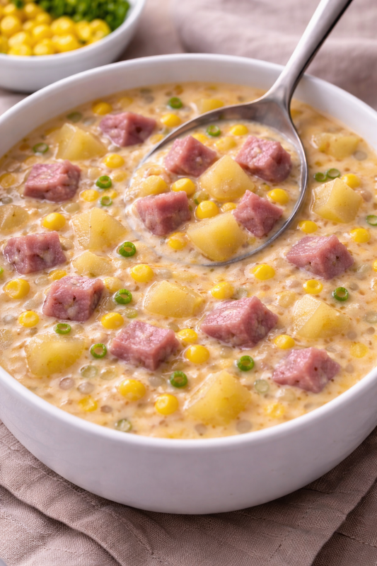 Slow Cooker Ham, Potato & Corn Chowder