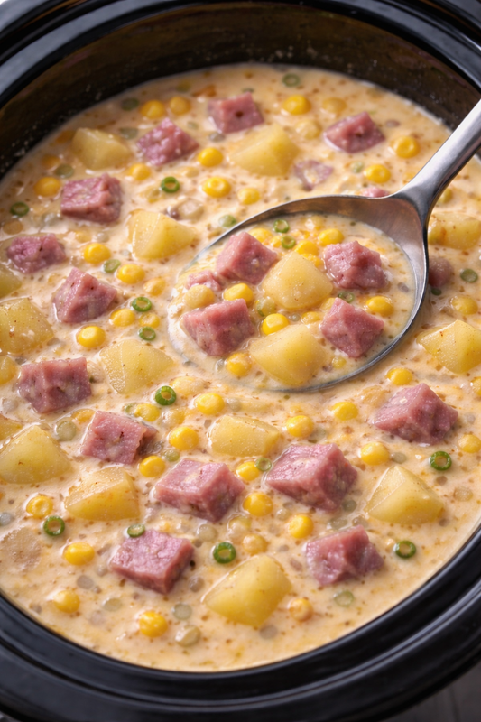 Slow Cooker Ham, Potato & Corn Chowder
